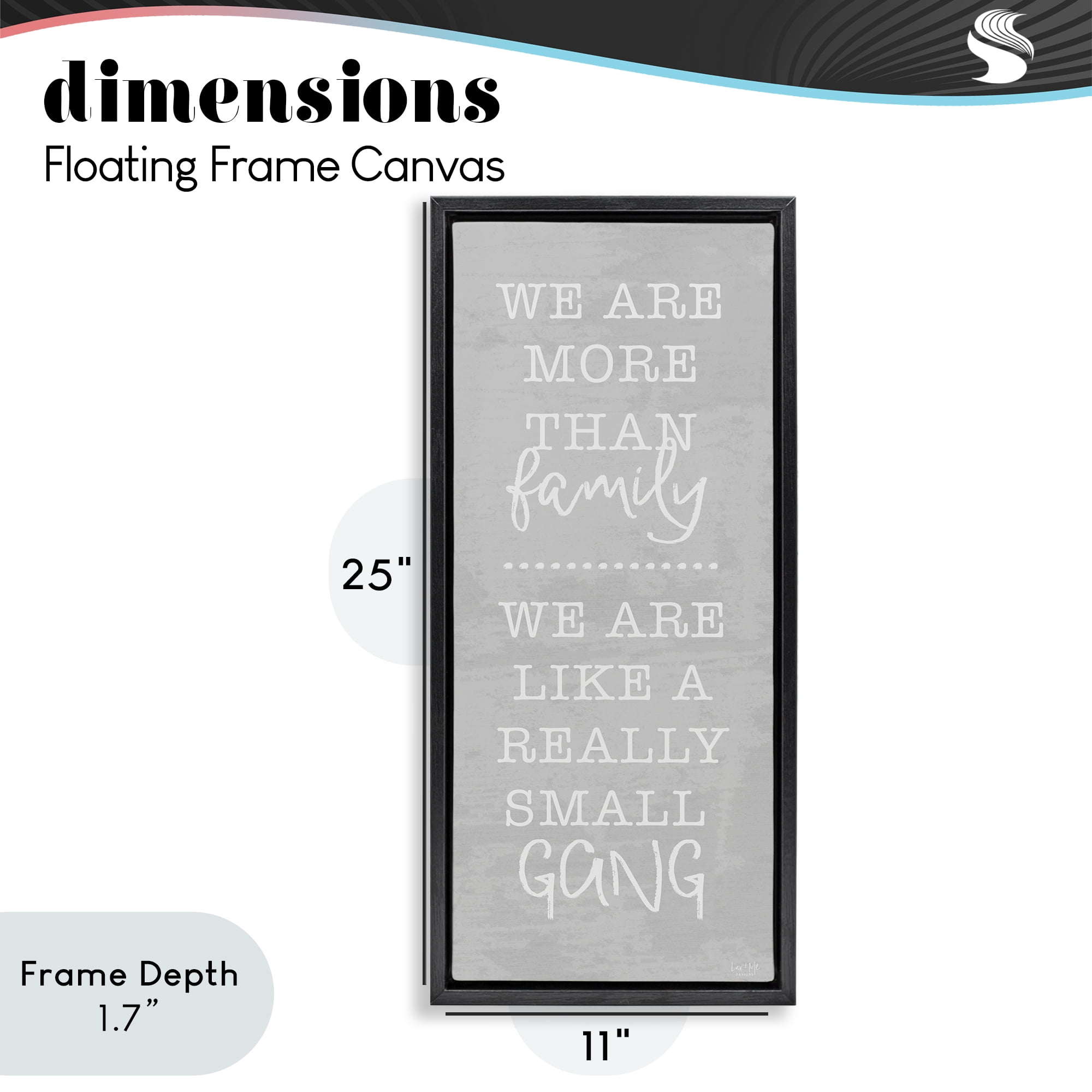 Stupell Industries Really Small Gang Family Black Framed Floater Canvas Wall Art, design by Lux + Me Designs