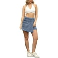 thumbnail image 2 of INSPIRE CHIC Women's Denim Shorts Cargo Faux Wrap High Waisted Jean Mini Shorts 2XL Blue, 2 of 6