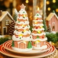 thumbnail image 5 of Xinwanna Light Up Gingerbread House Christmas Tree, 1-Piece Resin Figurine Set with LED for Indoor Home Tabletop Holiday Decor, S, 5 of 13