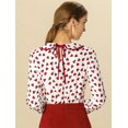 thumbnail image 3 of INSPIRE CHIC Blouse Douce à Manches Longues pour Femmes, Mignonne, à Volants, Col Peter Pan, 3 of 6
