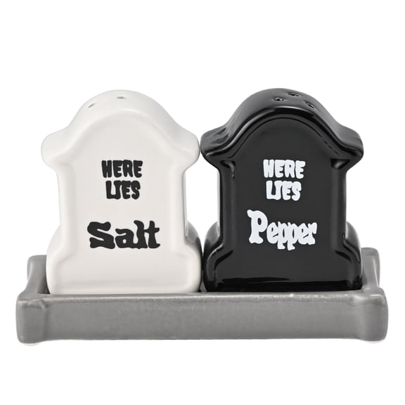 Cook with Color Halloween Ceramic Salt and Pepper Shaker Set, Headstones