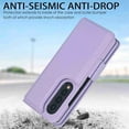 thumbnail image 3 of Dteck for Samsung Galaxy Z Fold 4 Wallet Case with 6 Credit Card Slots and S-Pen Slot,RFID Blocking Multi Card Function Magnetic Clasp Kickstand for Man Women, Purple, 3 of 7