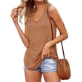 thumbnail image 2 of Summer Women's V Neck Sleeveless Tank Tops Workout Yoga Loose Lightweight Flowy Tee Shirts with Pocket, 2 of 5