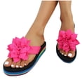 thumbnail image 7 of Hopeusnice Slippers for Women Trendy Non-Slip PU Materials Summer Shoes Open Toe Women's Slippers Breathable Flat Heel Soft Shoes for Beach Slip-Resistant Walking Shoes Pink 36, 7 of 7