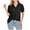Black, variant on TKLPEHG Womens Short Sleeve Blouses V-Neck Chiffon Shirt Fashion Short Sleeve T Shirt Casual Comfy Summer Clothes Lightweight Loose Solid Color Blouses (Blue,L)