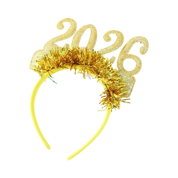Selrti Happy New Year Accessory Sparkling 2026 Headband Glitter Eyeglass for Christmas New Year Eve Party Supplies