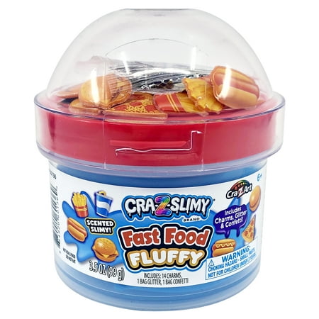 Cra-Z-Art Cra-Z-Slimy Fast Food Fluffy Slime, Blue Slime, Ages 6 and up