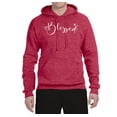 thumbnail image 2 of Blessed Inspirational Quote Heart Love Inspirational/Christian Unisex Graphic Hoodie Sweatshirt, Vintage Heather Red, 3XL, 2 of 3