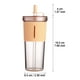 thumbnail image 3 of Vaso de viaje acrílico de 700 ml con tapa y pajita. Vasos reutilizables de plástico con doble pared aislante. Transparentes., 3 of 4