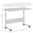 thumbnail image 2 of Standing Computer Desk With Wheels, Removable Side Desk, Sit-stand Desk With Adjustable Height, Card Slot, 2 of 6
