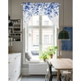 thumbnail image 5 of Eucalyptus Leaves Blue Kitchen Swag Valances for Windows, Watercolor Spring Botanical Swag Valances Curtains for Living Room, Rod Pocket Window Treatments for Bathroom, Bedroom, Cafe, 56"x36", 5 of 6