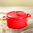 thumbnail image 3 of Enameled Dutch Oven Pot With Lid Kitchen Stew Pot Kitchen Gadgets Decor Supplies (Red 24CM), 3 of 10