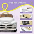 thumbnail image 4 of Xuanlur 12V 7AH Ride on Toys for Kids, Licensed Chevrolet 3100 Pickup Ride on Truck w/Parents Control, Electric Cars w/Storage Space, 3-Speeds, LED Lights, Music, Retro Style, White, 4 of 7
