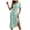 Light Green, variant on Women's Textured V-Neck Slit Dress Short Sleeve Button Dresses Ruffle Hem Hollow Eyelet Summer Midi Sundress (Light Green, L)