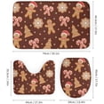 thumbnail image 3 of 4PCS Shower Curtain with Bathroom Sets and Rugs Christmas Candy Cane Decor Shower Curtain Sets with Non-Slip Rug Toilet Lid Cover U-Shaped Mat with Hooks Xmas Red 72"x72", 3 of 8
