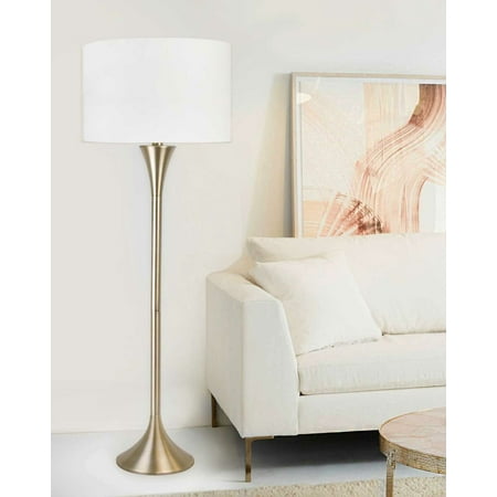 65  Plated Gold Metal Stick Slim Floor Lamp