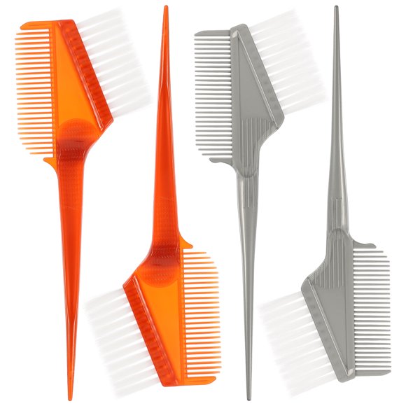 4 pinceles para teñir el cabello, herramientas profesionales de peluquería (2 plateados, 2 marrones)