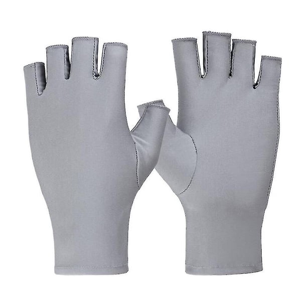 Guantes de medio dedo con protección ultravioleta para lámpara de manicura, deportes de conducción
