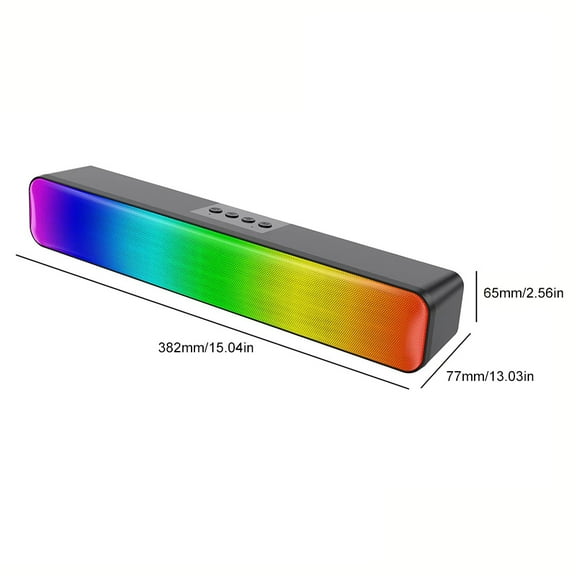 Computer Speakers, Computer Sound Bar with RGB Lights, USB Powered PC Speakers with Stereo Sound, Bluetooth,Gaming Speakers for Desktop