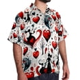thumbnail image 2 of Valentine's Day Love Men's Button Down Casual Hawaiian Print Short Sleeve Summer Beach Shirt, 2 of 6