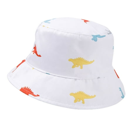 

Toddler Bucket Hat Cartoon Dinosaur Print Wide Brim Beach Sun Fisherman Caps for Boy Girl Summer Outdoor Seaside
