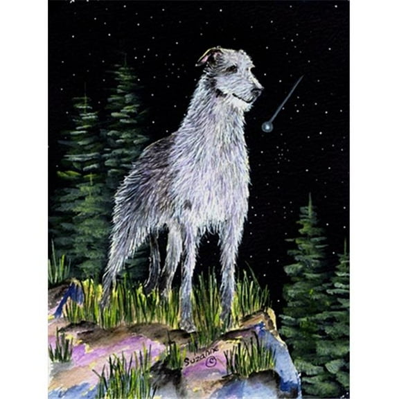 Starry Night Scottish Deerhound Flag - Garden Size, 11 x 15 in.
