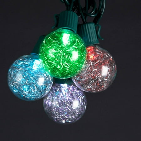 UPC 086131135132 product image for Kurt Adler 10-Light Silver Tinsel Balls G40 LED Light String | upcitemdb.com