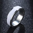 thumbnail image 4 of 4MM Silver Titanium Steel Band Men's Women's White Jewelry Ring Size 3-10, 4 of 5