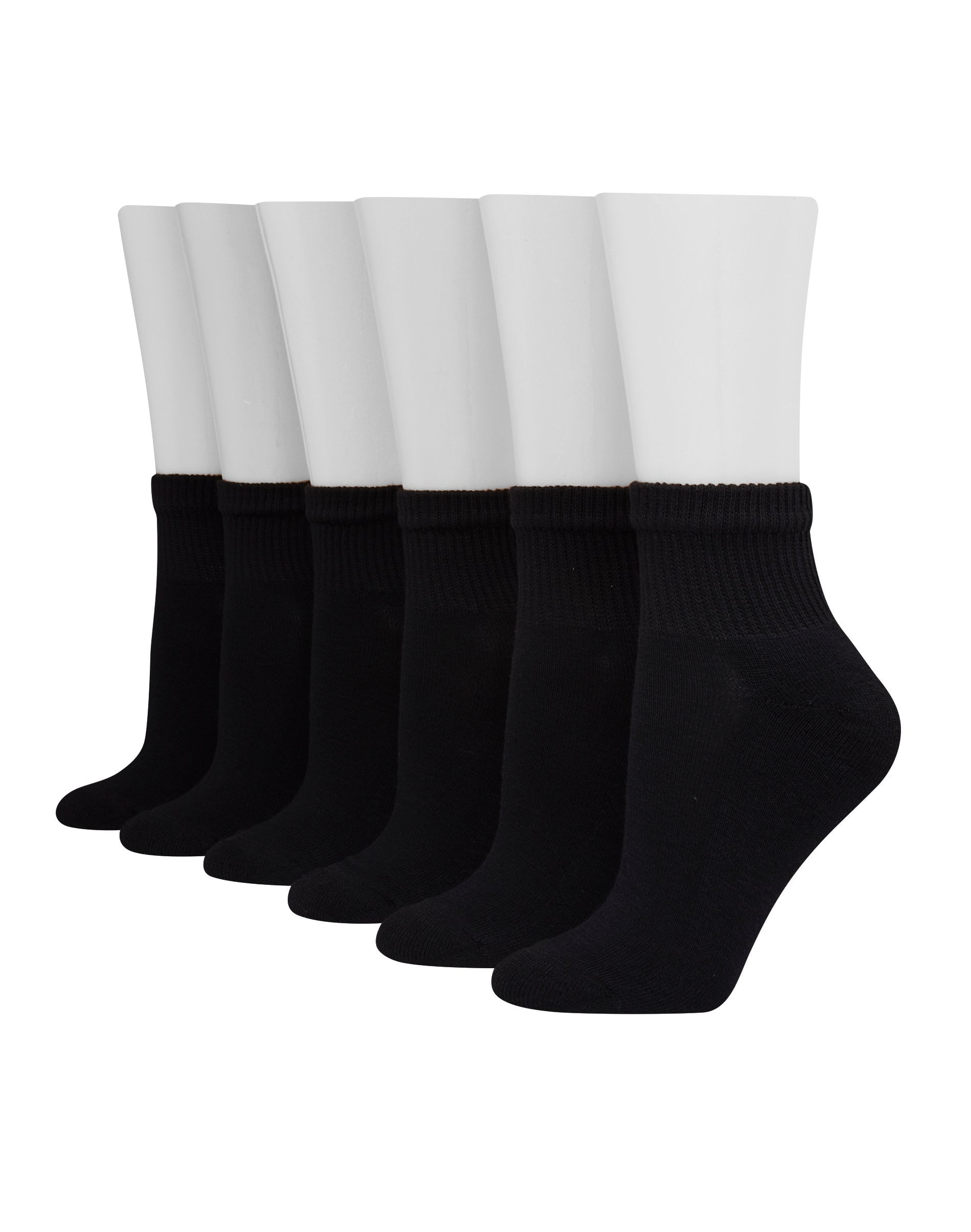 Hanes Ultimate® Women's Ankle Socks, 6Pack Black 911
