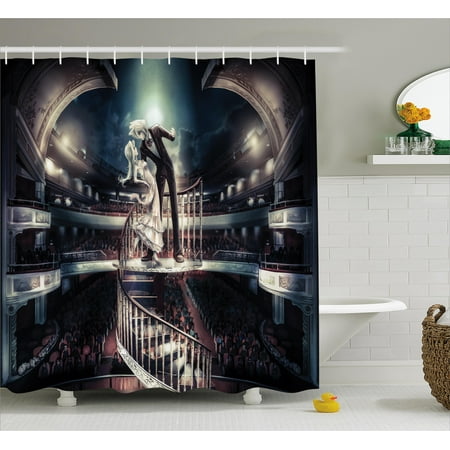 Anime Shower Curtain Performing Love Scene In Theater Anime Shower Curtain Performing Love Scene In Theater Vintage Style Anese Manga Artwork Print