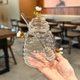 thumbnail image 6 of Glass Honey Jar with Dipper and Lid, 17.6oz Heat Resistant Honey Pot, Honey Diapenser Container for Storing Honey and Syrup, Home and Kitchen Organization, Gifts for Her Christmas, Coffee Bar Decor, 6 of 9