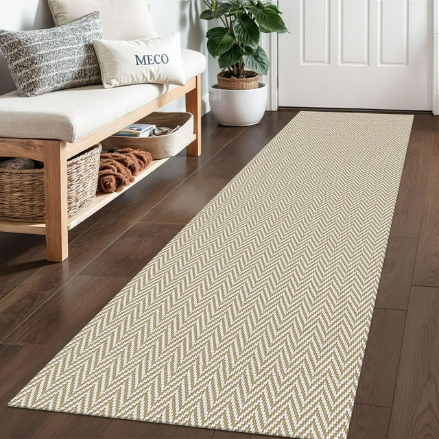 Braided Area Rug x Ft Washable Rugs for Entryway Throw Rugs Rubber Backed Boho Door Mat Indoor Entrance Cotton Kitchen Rugs Woven Front Door Rug for Foyer Living Room Tan/