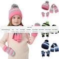 thumbnail image 3 of Nmnitkp Toddler Baby Beanie Mittens Scarf Set, Knit Warm Winter Hat for Boys Girls Kids Cap Gloves Neck Scarf Fleece Lining 3-10 Years Pink, 3 of 9