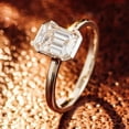 thumbnail image 3 of solitaire jewels 2CT Emerald Moissanite Half Bezel Engagement Ring For Women, 14K Yellow Gold, 3 of 5
