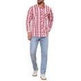 thumbnail image 2 of CAMISA DE VESTIR DE MANGA LARGA A CUADROS PARA HOMBRE INSPIRAR CHIC, CON COLLAR PUNTA Y BOTONES, A CUADROS ROJO Y BLANCO, 2 of 6