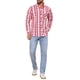 thumbnail image 2 of CAMISA DE VESTIR DE MANGA LARGA A CUADROS PARA HOMBRE INSPIRAR CHIC, CON COLLAR PUNTA Y BOTONES, TALLA XL, ROJO Y BLANCO, 2 of 6