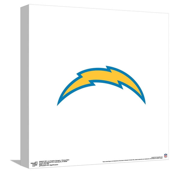 Gallery Pops NFL Los Angeles Chargers - Primary Mark Canvas Wall Art, Unframed Version, 12" x 12"
