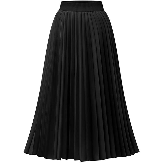 Faldas midi plisadas Dnzceghtig para mujer Falda acampanada de cintura alta y largo midi