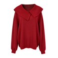 thumbnail image 4 of Breezora Chandail en Tricot à la Mode pour Femmes avec Col Rond Manches Longues Ajusté Confortable Décontracté pour Style Moderne Taille TTG Rouge, 4 of 4