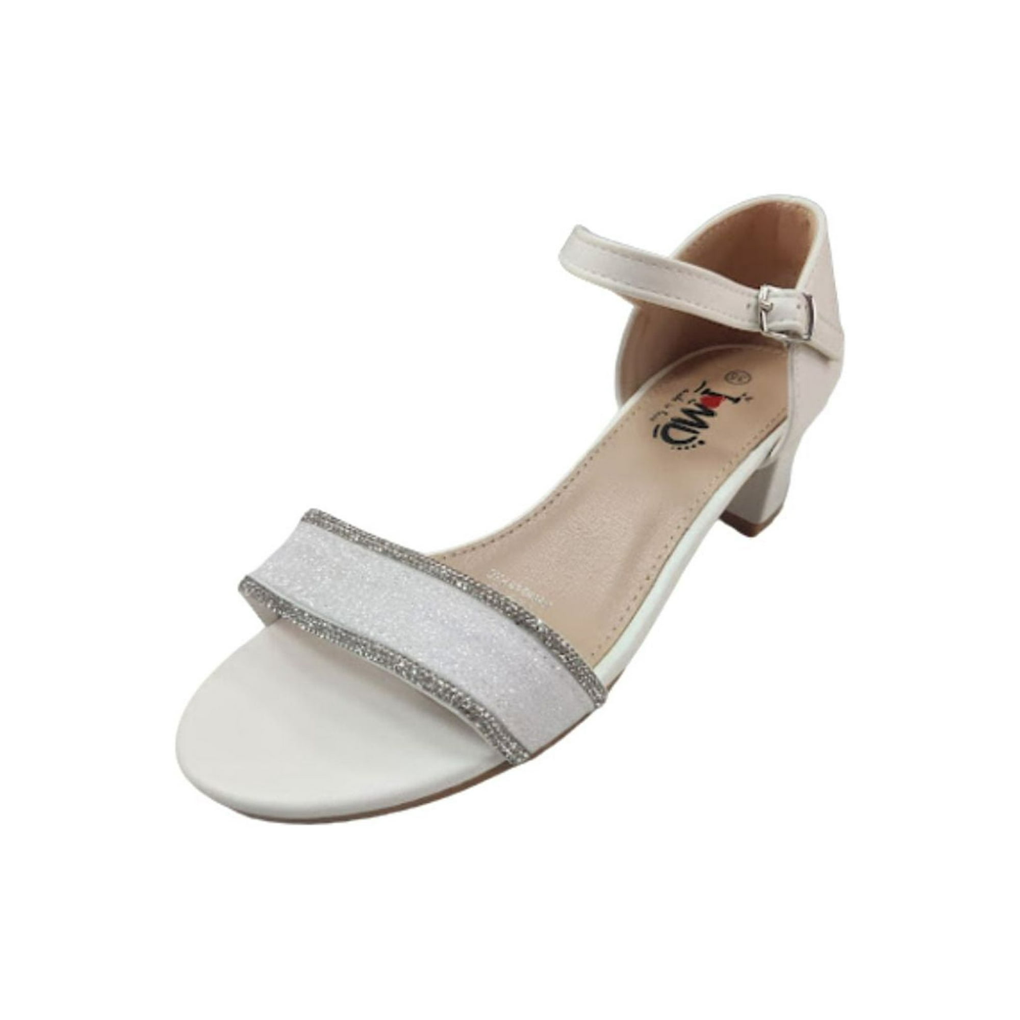 Sandalia Niña Con Taco Blanco Talla 35