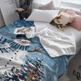 thumbnail image 3 of Christmas Snowman Throw Flannel Blanket 50x60In Xmas Tree Deer Winter Blue Ombre Snow Scene Super Soft Cozy Bed Blanket, Lightweight Plush Fuzzy Bed Throw for Bedroom Sofa Couch Living Room, 3 of 4