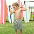 thumbnail image 4 of FORMRS Boys Swim Trunks Quick Dry Mesh Liner Boardshorts Sizes XS-XL, Retro Green Abstract, 4 of 7
