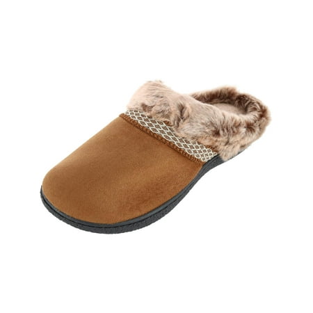 

isotoner Womens Recycled Microsuede Mallory Hoodback Slipper COGN-8/9