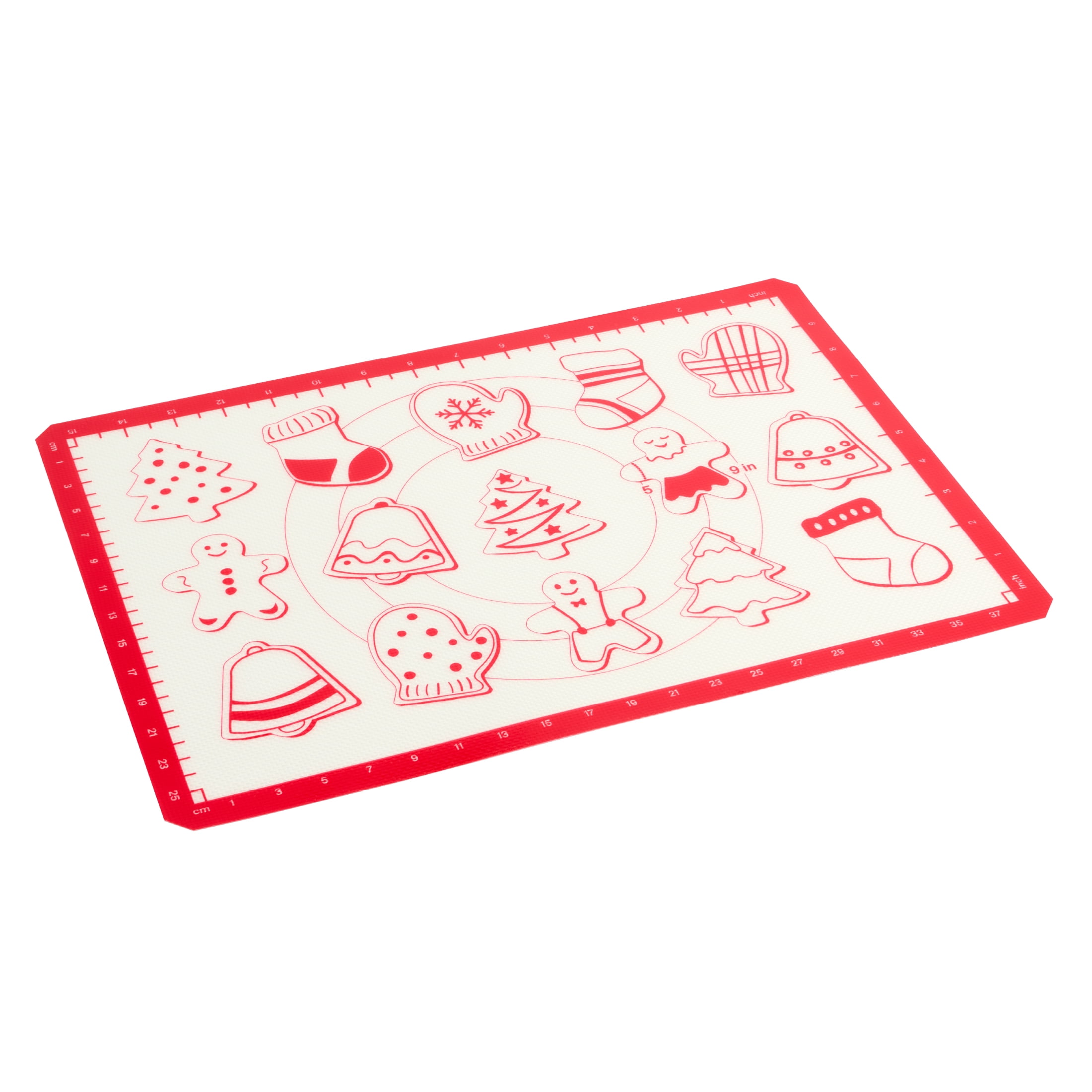 Holiday Time Silicone Baking Mat, Red and White