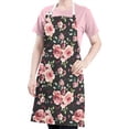 thumbnail image 5 of Pioneer Flower Floral Print Pattern Apron-Garden Aprons for Women with Pockets-Cotton Linen Waterproof Kitchen Cooking Gardening Aprons Adjustable for Kitchen,Cooking,BBQ and Salon 33x27 Inch, 5 of 7