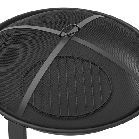 MAINSTAYS 28″ ROUND WOOD BURNING FIRE PIT, STEEL FRAME