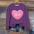 thumbnail image 5 of hotojiny Womens Crewneck Sweatshirt Fashion Valentines Heart Long Sleeve Pullover Fall Loose Fit Tops Clothes S- 5XL, 5 of 5