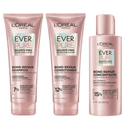 L'Oreal Paris EverPure Sulfate Free Bond Strengthening Shampoo, Conditioner, & Pre Shampoo Treatment Set, 6.8 fl oz