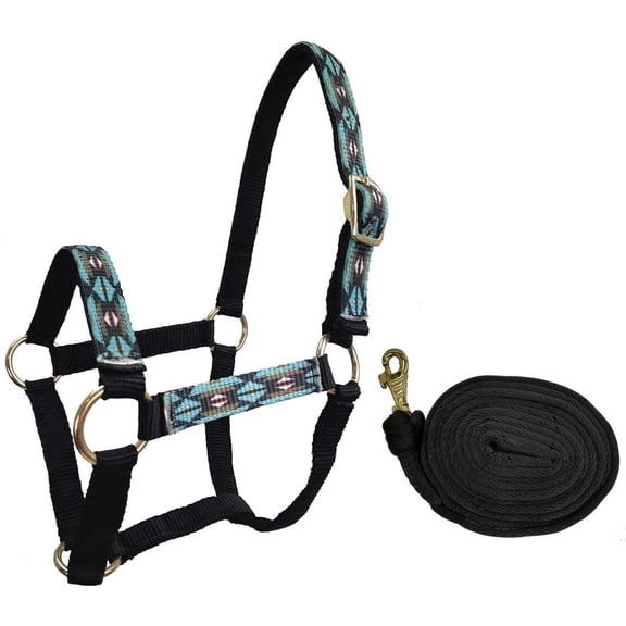 Tahoe Tack Patterned Nylon Mini Horse Halters with Matching 7’ Lead
