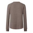 thumbnail image 5 of Povozer Women's 2024 Fall Long Sleeve Crew Neck Sweater Tops Waffle Knit Soft Pullover(Coffee,2XL), 5 of 5